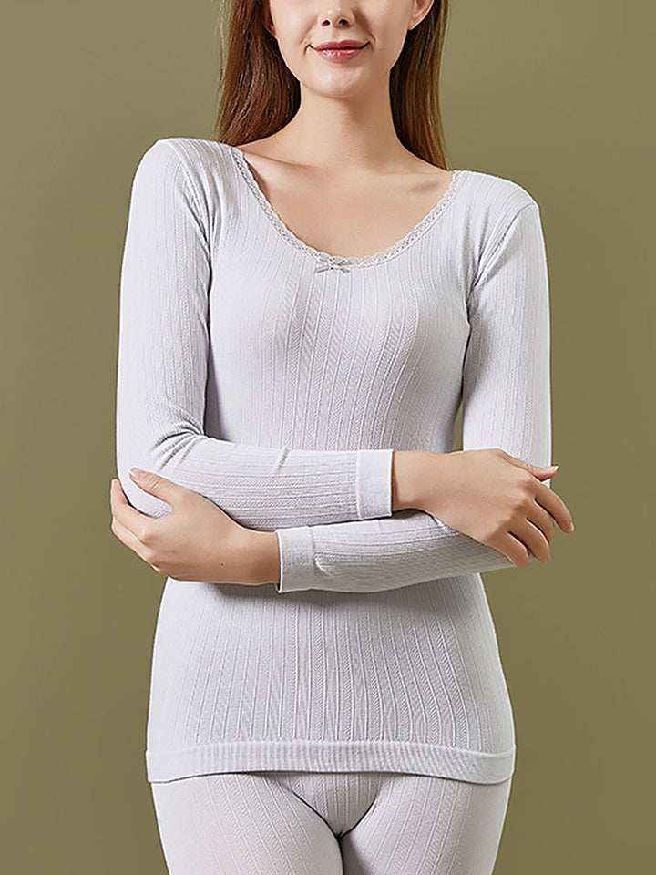 Invisible Basic Layer Thin Cotton Thermal Sets