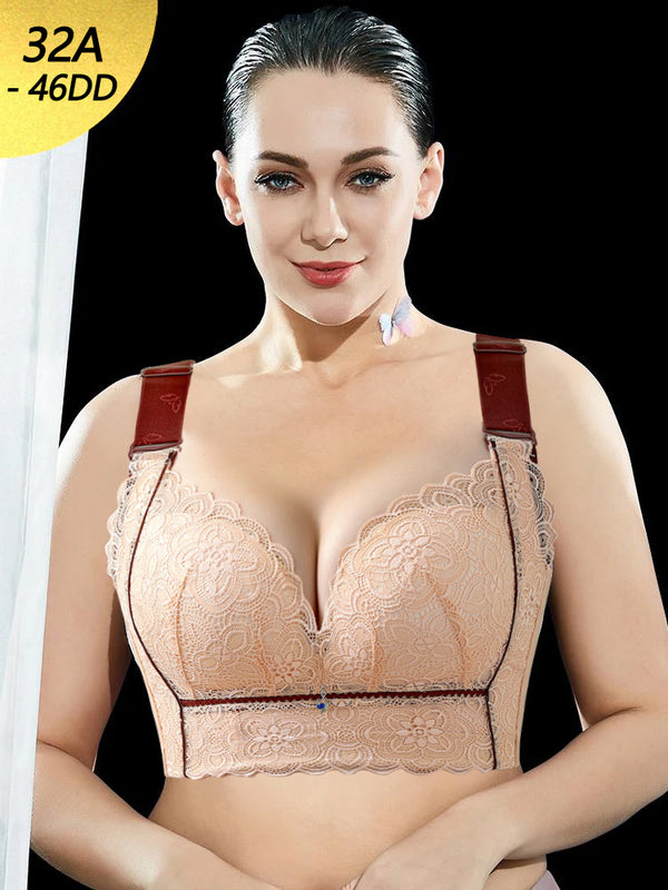 Breathable Lace Longline Wire-free Push Up Bras