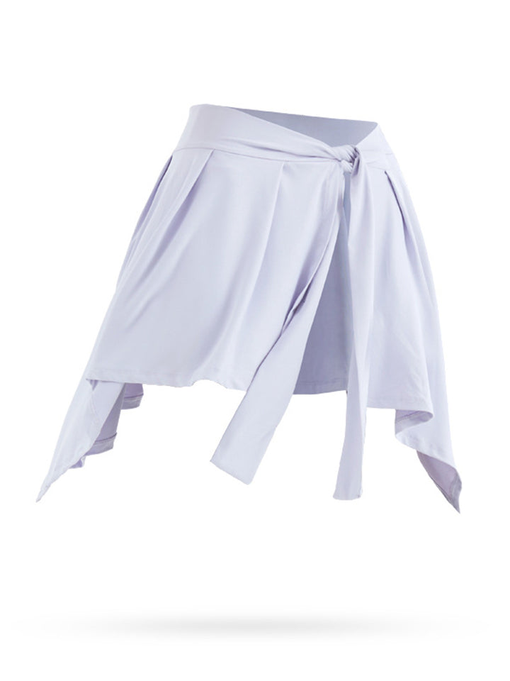 Women's Self Tie Athletic Yoga Skirt Sport Wrap Short Skirt Cover Ups