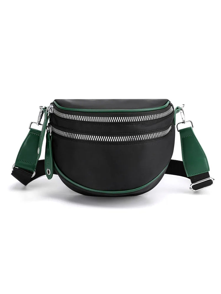 Crossbody Zippered Waterproof Saddle Bag