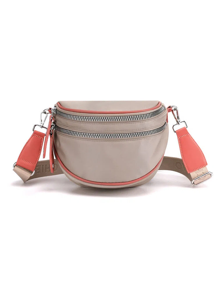 Crossbody Zippered Waterproof Saddle Bag