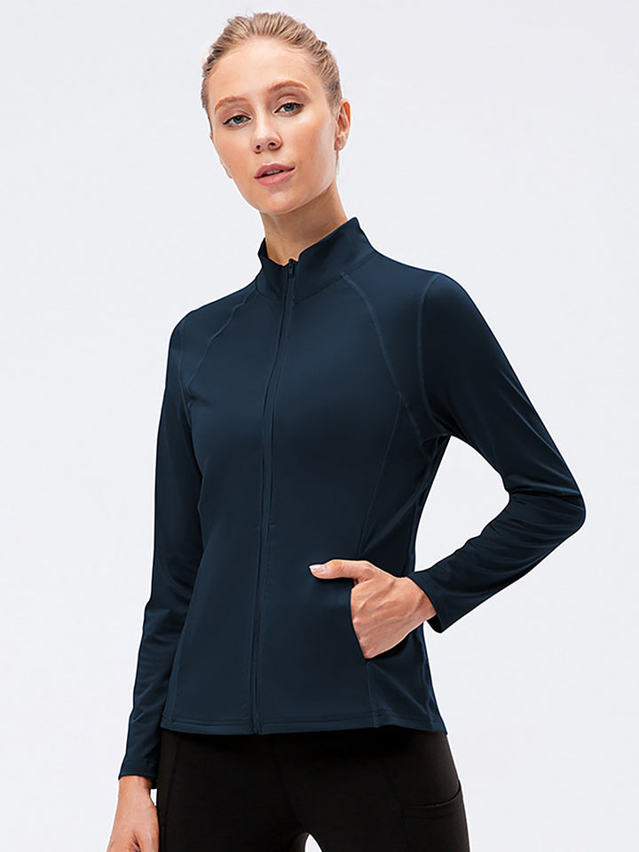 Zip Closure Athletic Slim Quick Dry Running Tops