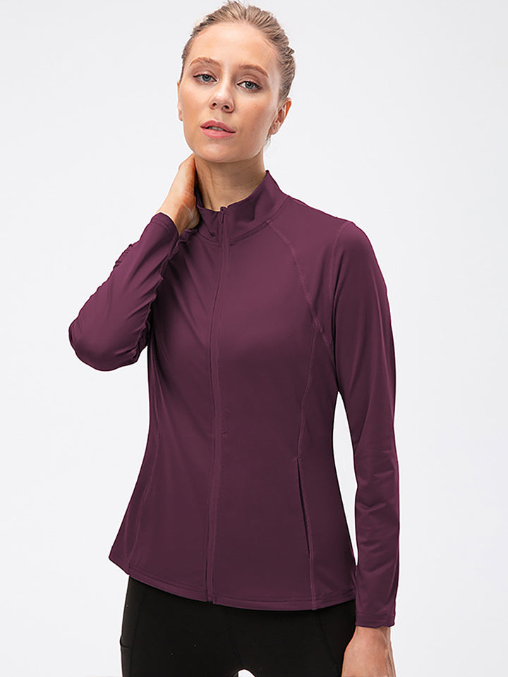 Zip Closure Athletic Slim Quick Dry Running Tops