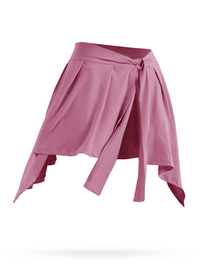 Women's Self Tie Athletic Yoga Skirt Sport Wrap Short Skirt Cover Ups
