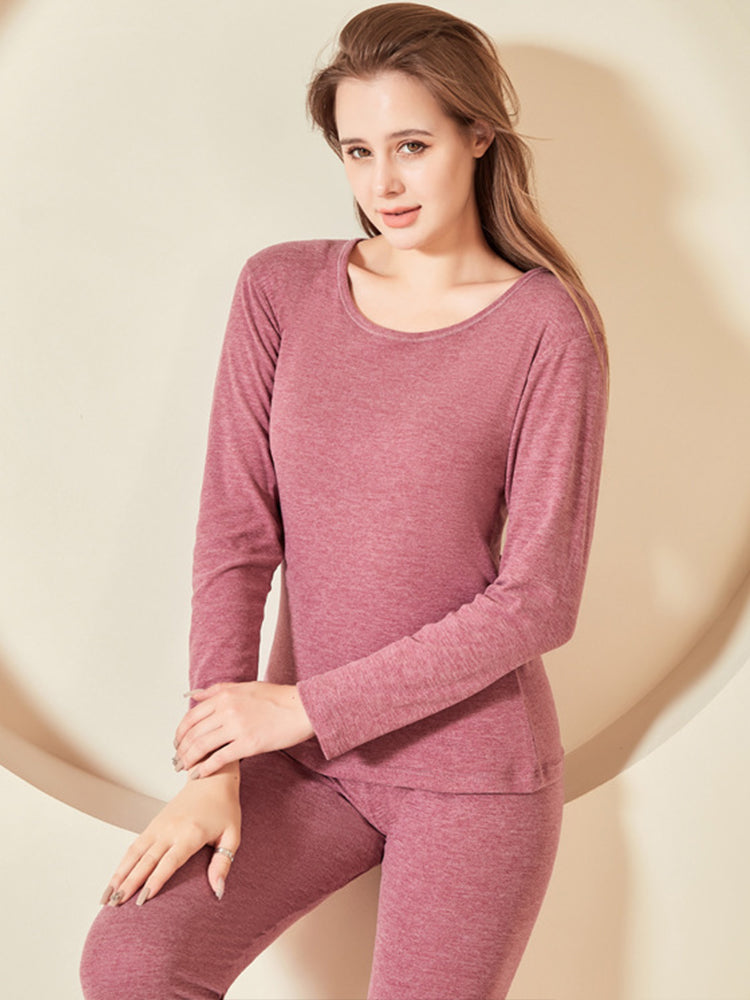Soft Mid-Low Neck Stretch Couple Base Thermal Sets