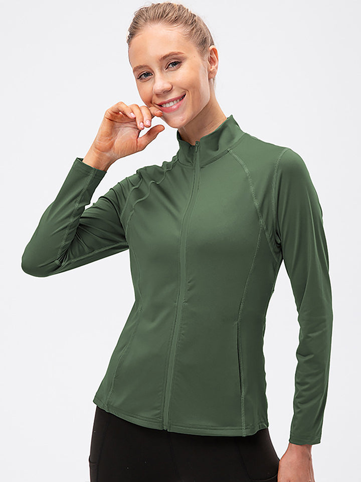 Zip Closure Athletic Slim Quick Dry Running Tops