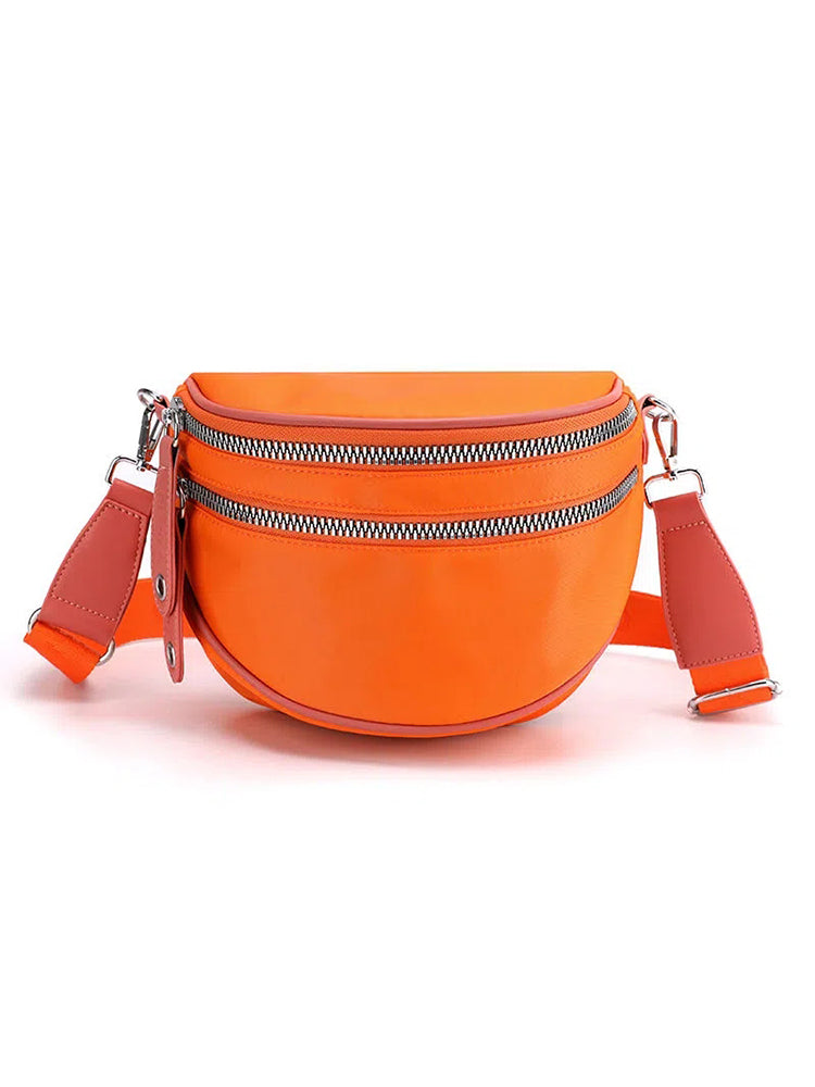Crossbody Zippered Waterproof Saddle Bag