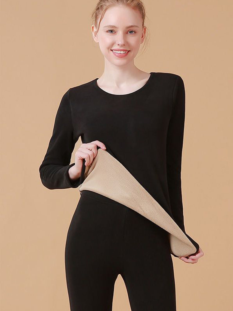 Thickened Lamb Fleece Soft Thermal Underwear Set