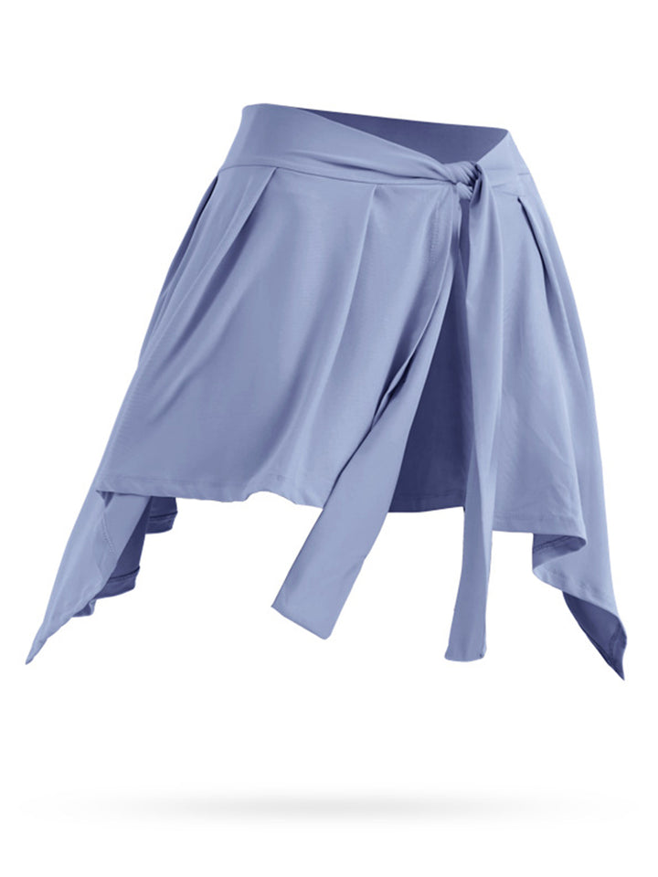 Women's Self Tie Athletic Yoga Skirt Sport Wrap Short Skirt Cover Ups