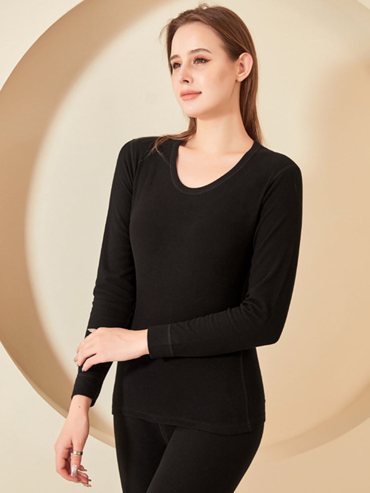 Round Neck Wool Warming Into Underwear Thermal For Couples