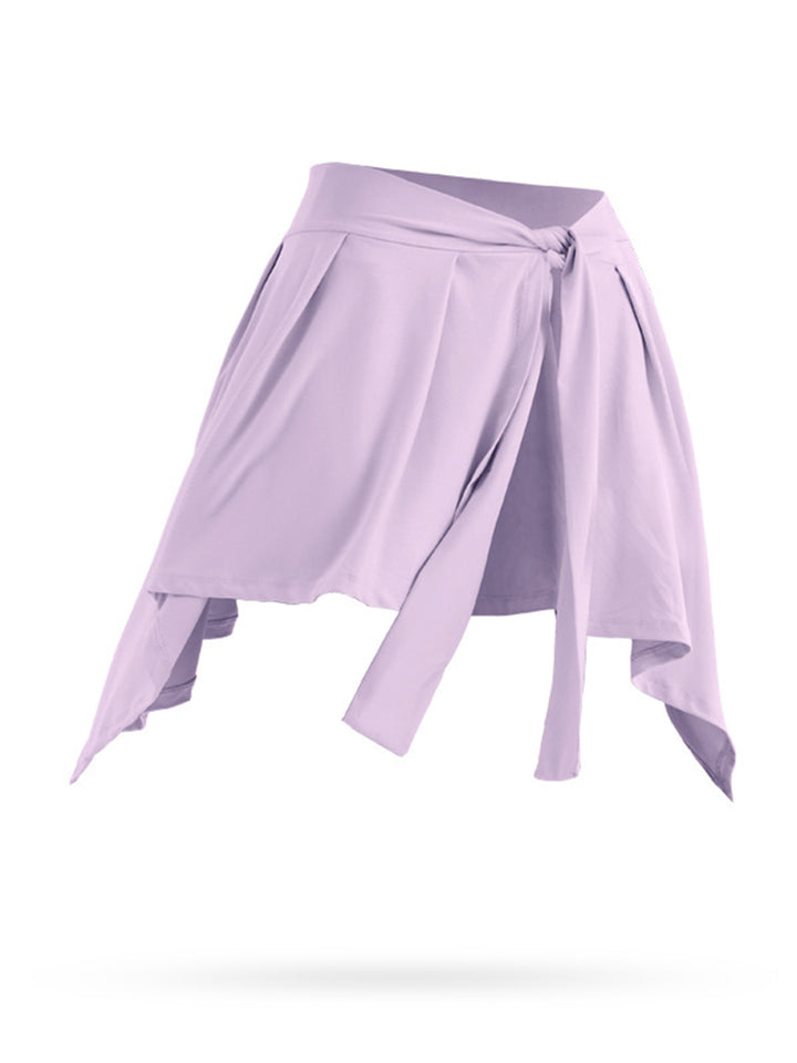 Women's Self Tie Athletic Yoga Skirt Sport Wrap Short Skirt Cover Ups