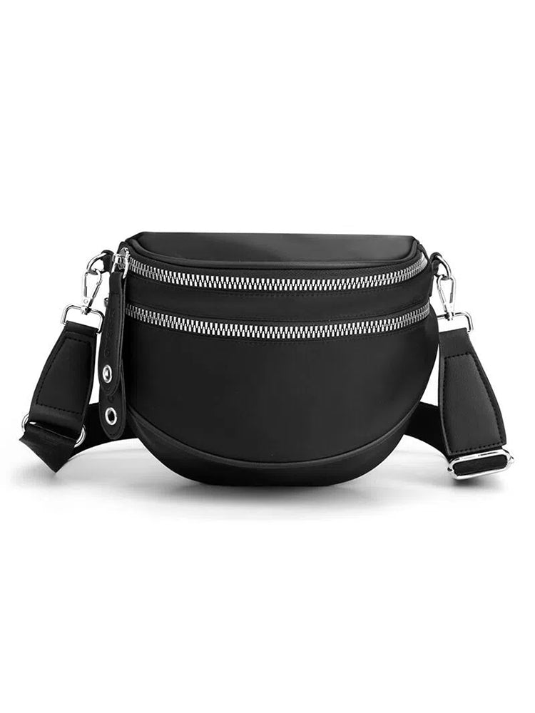 Crossbody Zippered Waterproof Saddle Bag