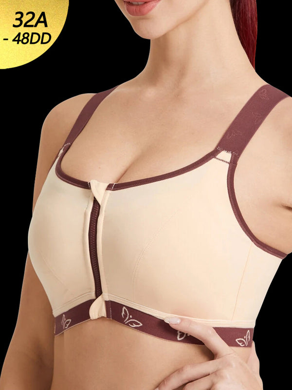 Women's Front Zipper Wireless Criss Cross Back Bras