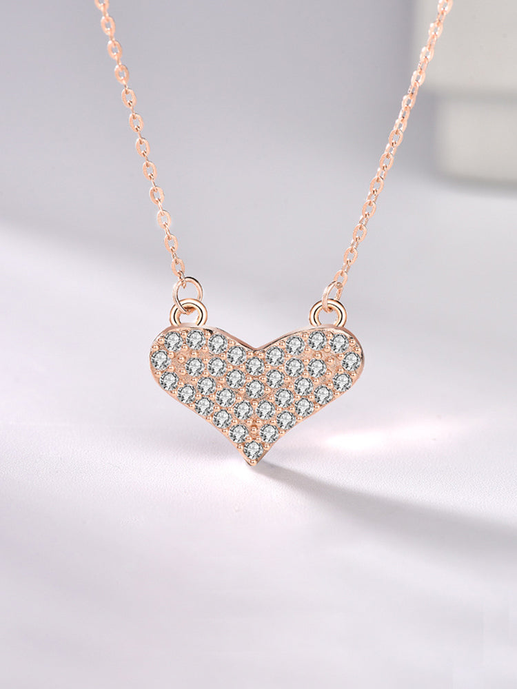 Diamond Cluster Heart Pendant Necklace