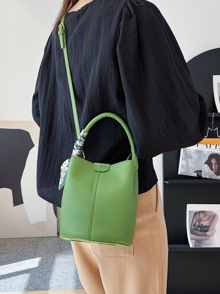 Women's Soft PU Leather Bucket Bags and Purses with Detachable Straps