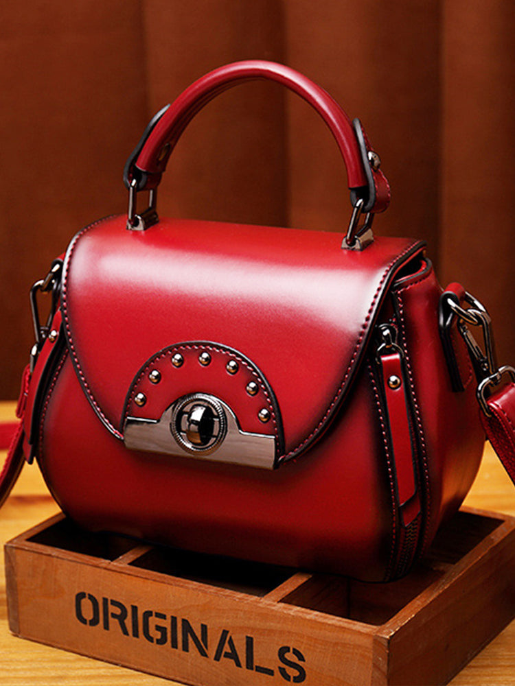 Women's Vintage Solid Color Soft Crossbody Purse Satchal Handbag
