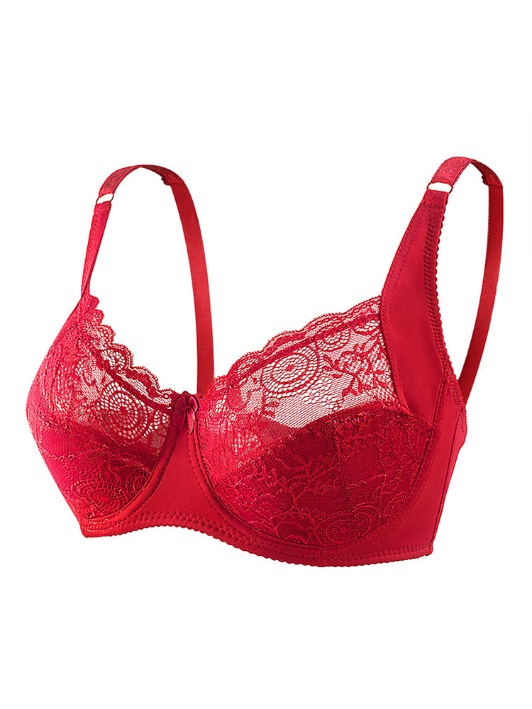 Breathable Lace Plus Size Underwire Full Cup Bra