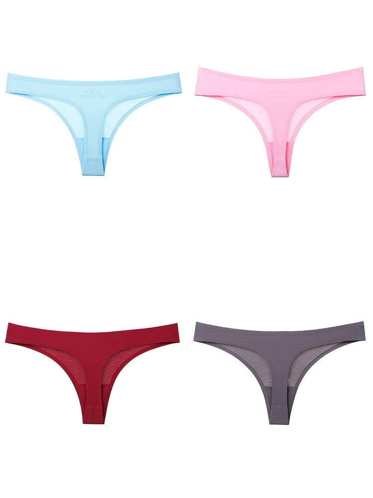 4-Pack Invisible Comfy Sexy Thongs G-Strings