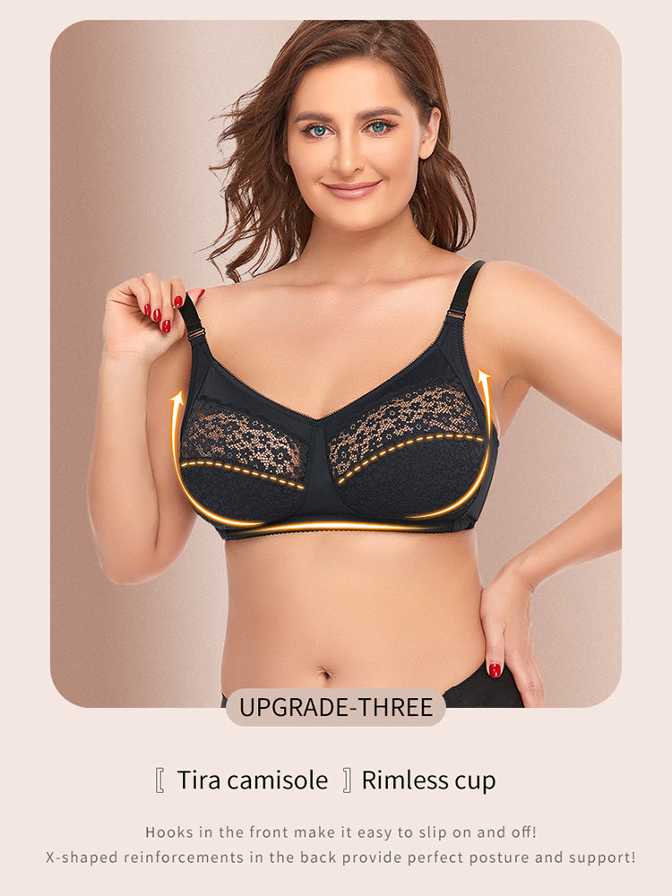 Lace Floral Wireless Magic Lift Full Cup Bras