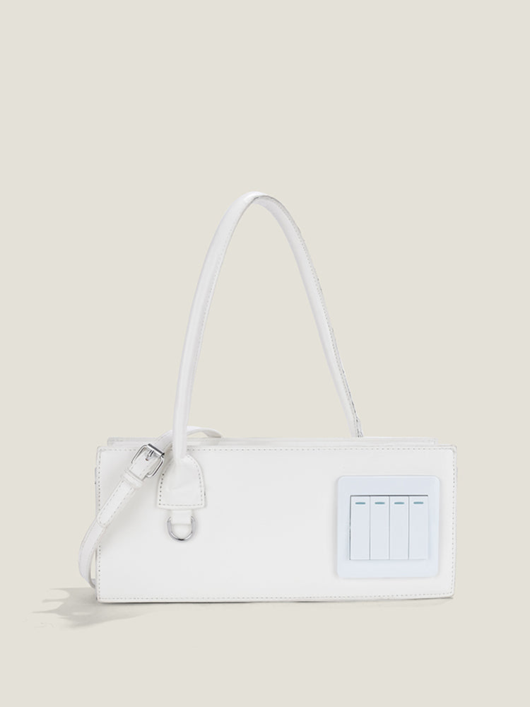 Women's Creative PU Leather Zipper Closure Shoulder Baguette Bags