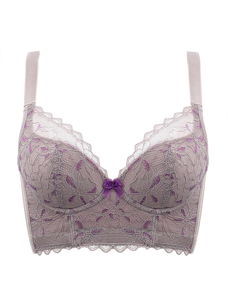 Lace Push Up Side Support Underwire Longline Bra