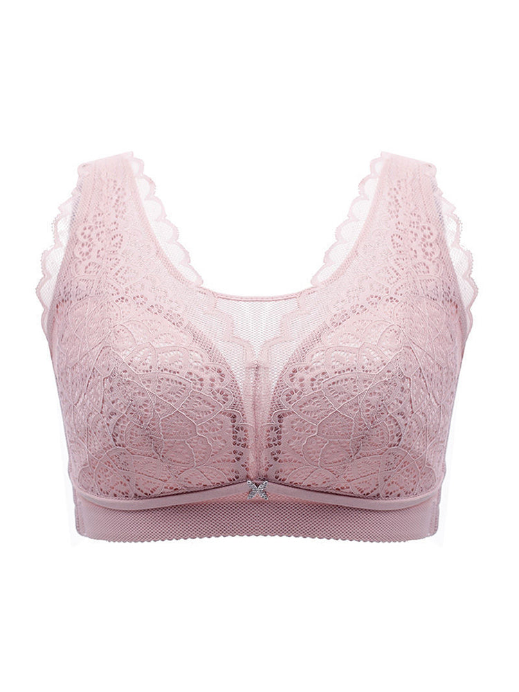 Comfort Lace Full Figure Wirefree Bra