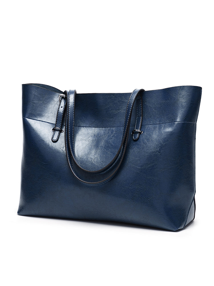 Vintage PU Leather Tote Bag Handbag Shopper Purse Office Laptop Bag