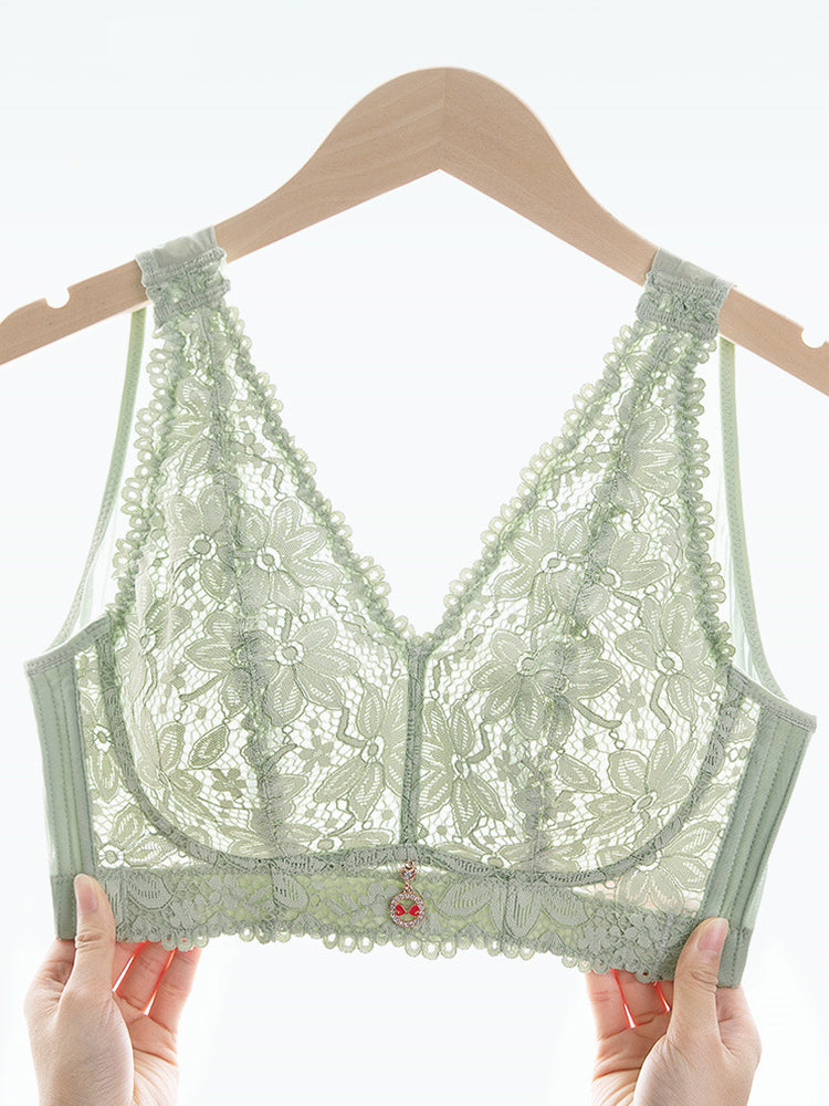 Women's Lace Floral Breathable Non-padded Bras