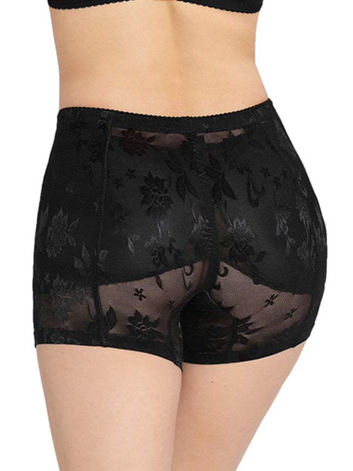 Lace Floral Padded Enhancer Seamless Control Shape Boy Shorts