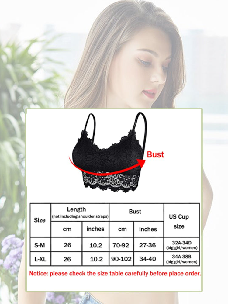 Women's Padded Lace Bandeau Bra Without Underwire