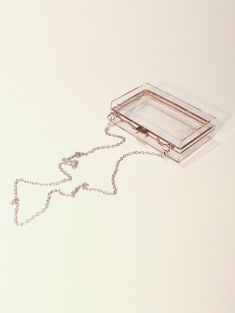 Transparent  Acrylic Box Evening Clutch Bag Clear Purse