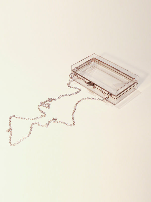 Transparent  Acrylic Box Evening Clutch Bag Clear Purse