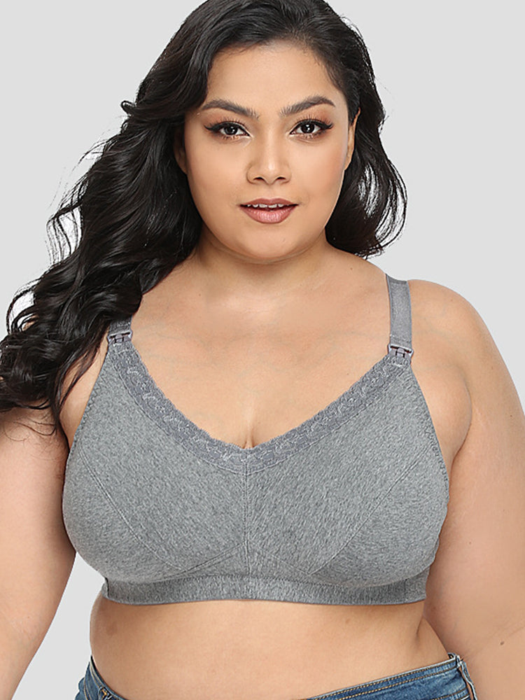 Women's Cotton Non-padded Breastfeeding Maternity Bra