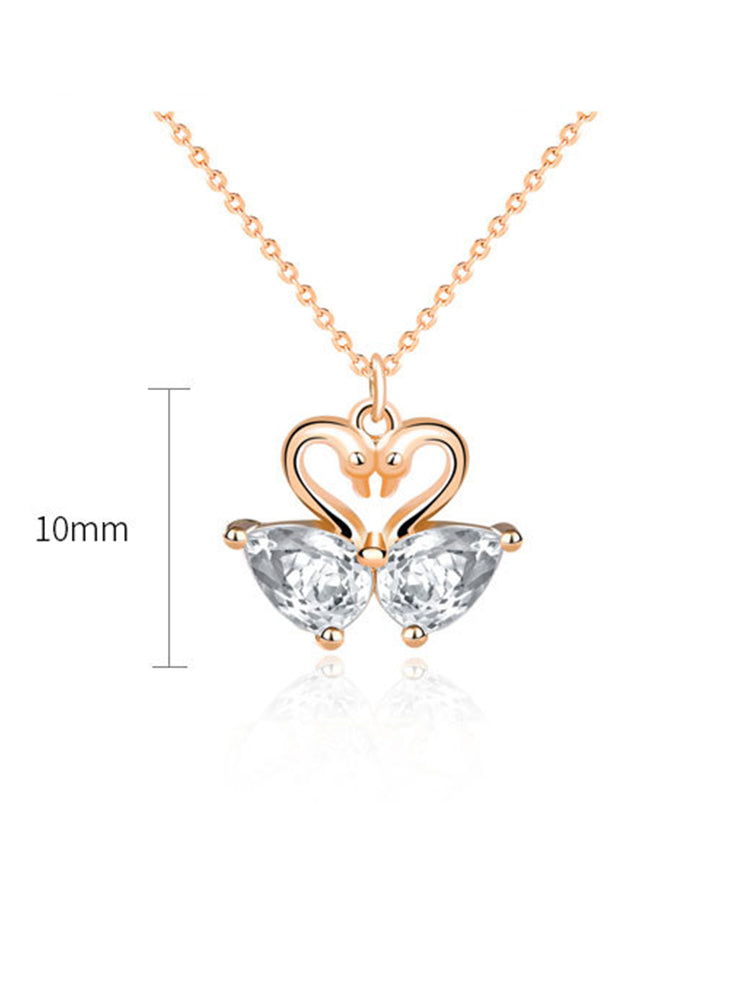 Swan Love Sterling Silver Necklace