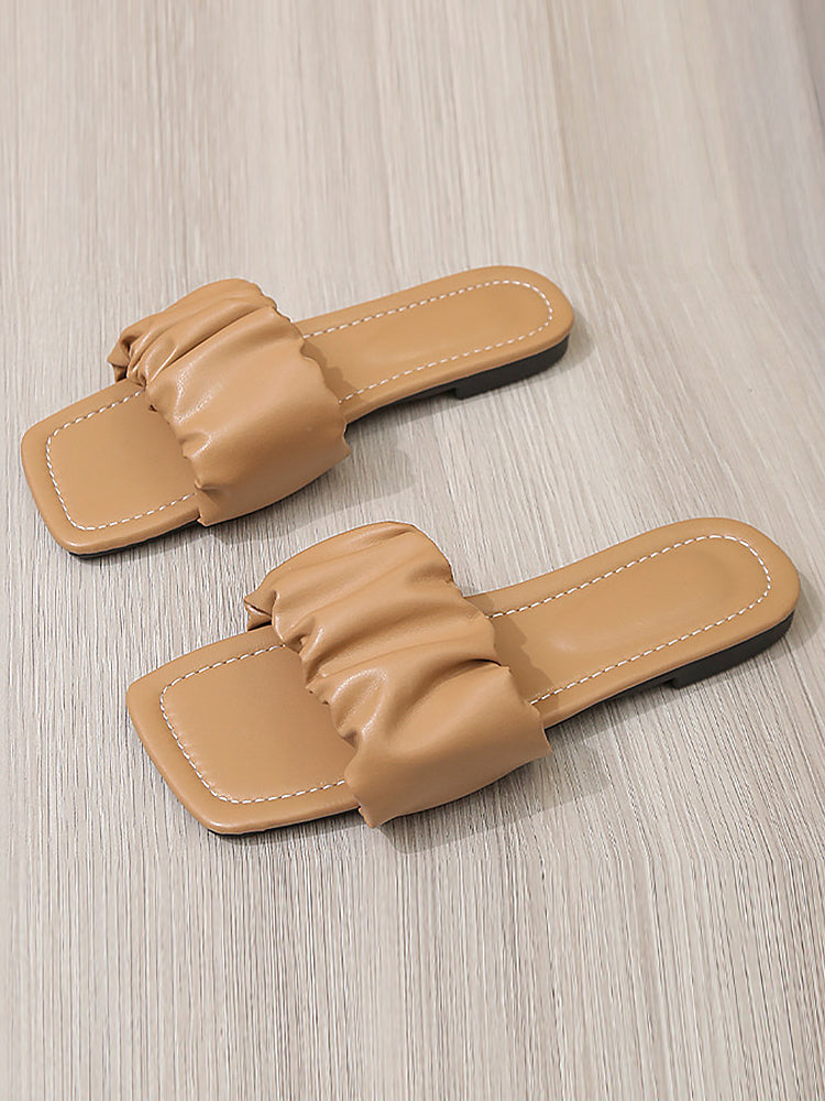 Women's Summer Open Toe Slip Flat Sandals