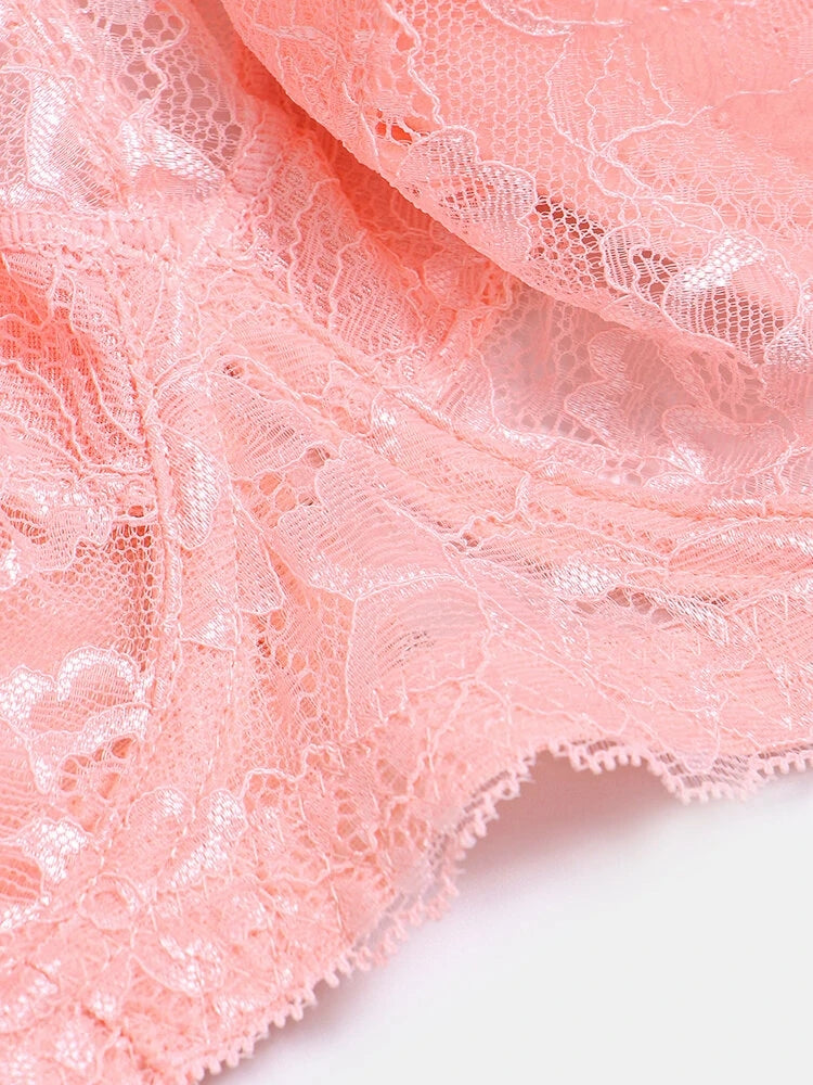 Lace Jacquard Underwire See Through Non Padded Bra