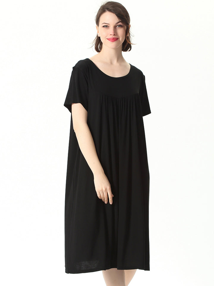 Plus Size Casual Nightgown Midi Loungewear Sleepwear
