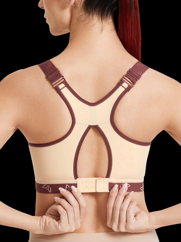 Women's Front Zipper Wireless Criss Cross Back Bras