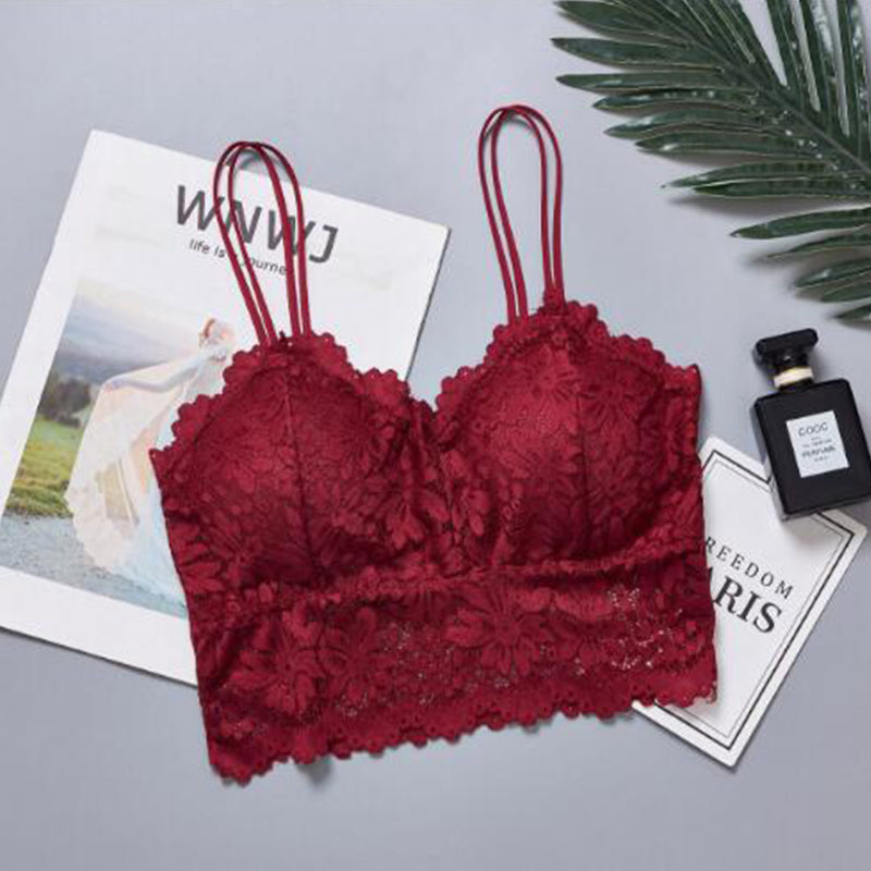 Women's Padded Lace Bandeau Bra Without Underwire