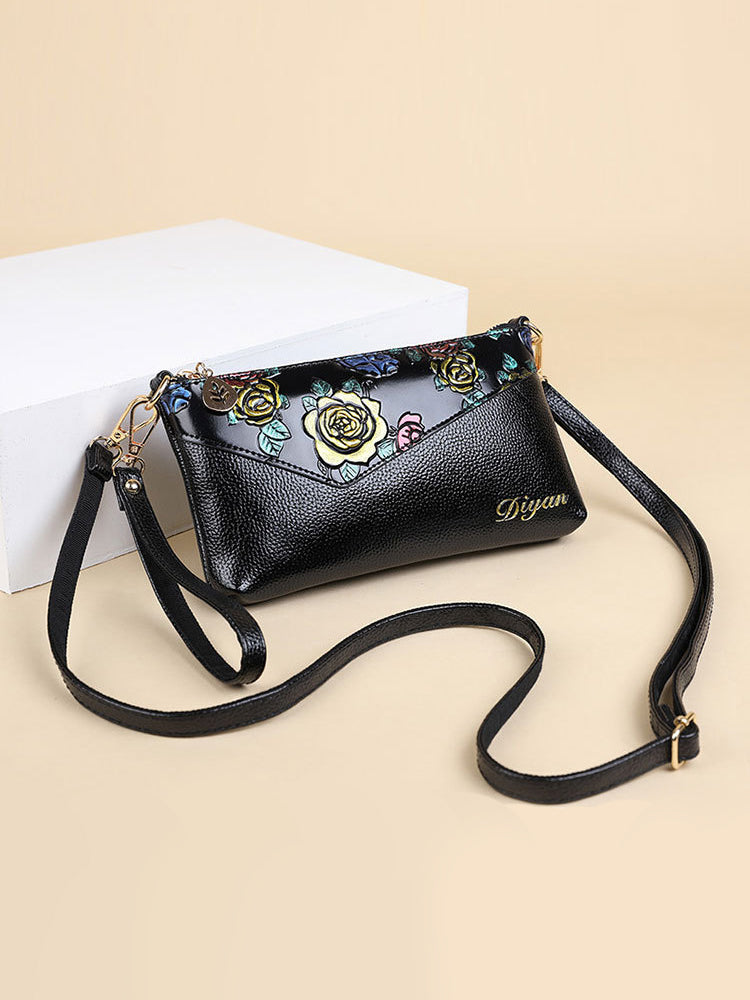 Women's PU Leather Floral Wallet Ladies Clutch Purse