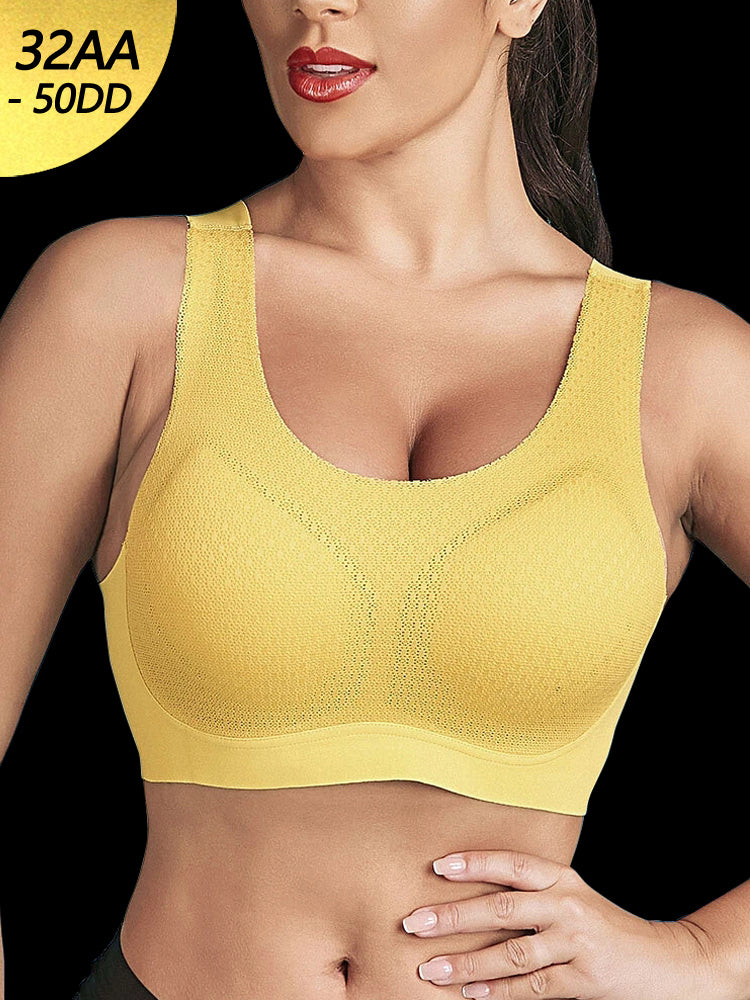 Solid Lightly Wide Strap Shoulder Breathable Wireless Bra