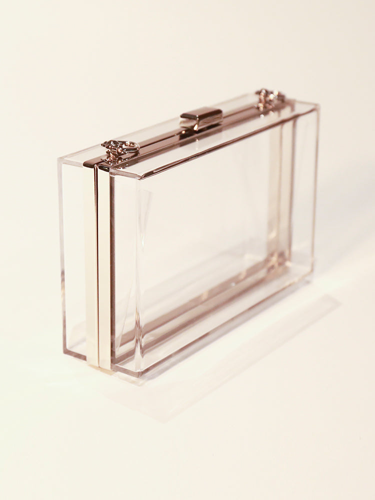 Transparent  Acrylic Box Evening Clutch Bag Clear Purse