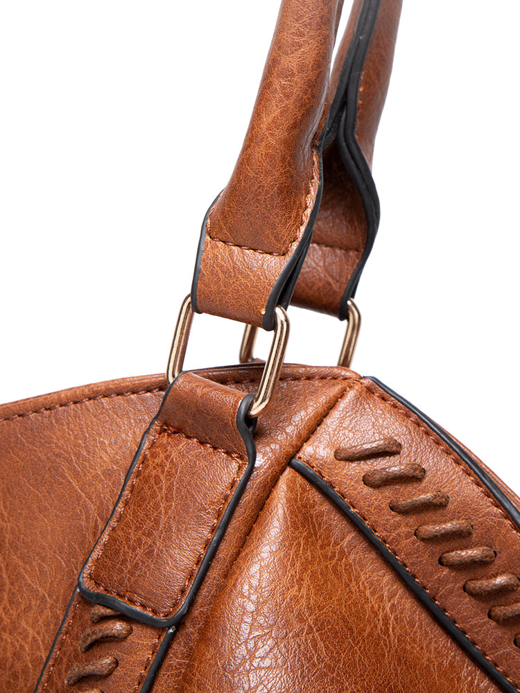 Vintage Tassel PU Leather Large Purse Shoulder Bag for Women