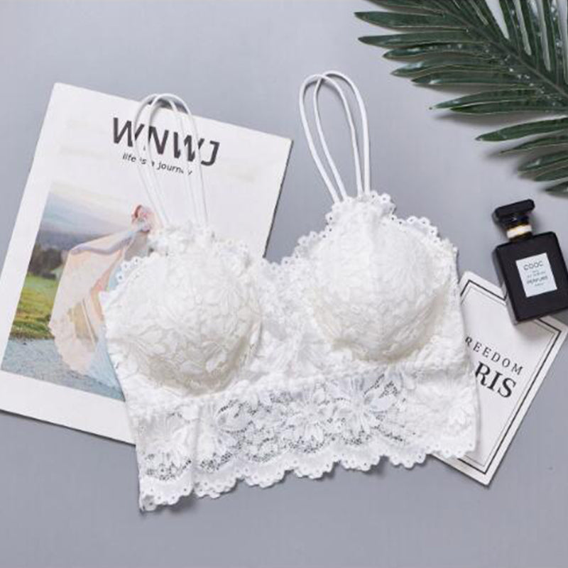 Women's Padded Lace Bandeau Bra Without Underwire