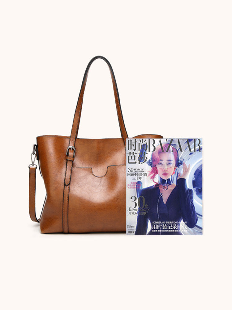 Vintage PU Leather Handbags Shoulder Satchel Bags with Purse Organizer