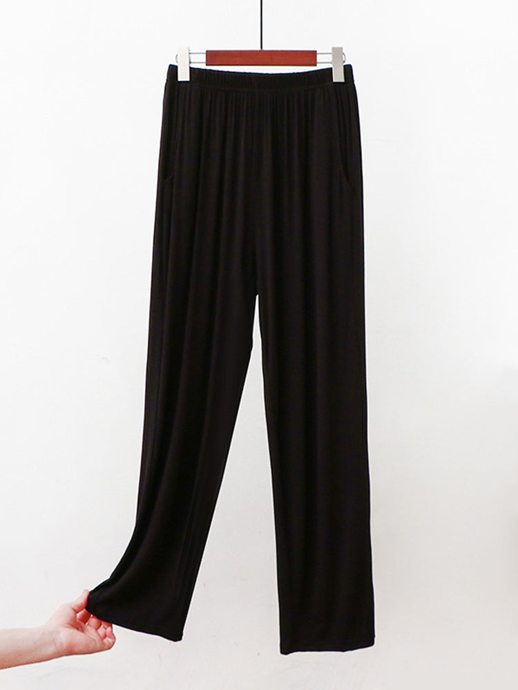 Women Modal Lounge Wide Leg Pants Soft Pajama Bottoms