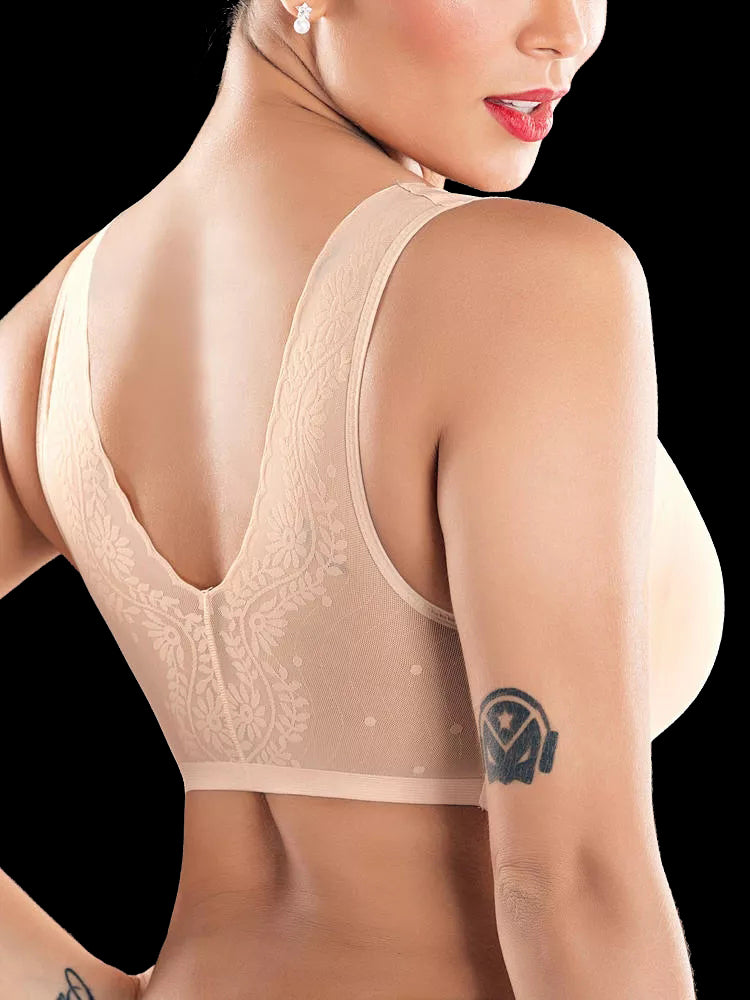 Seamless Front Zipper Wireless Bra