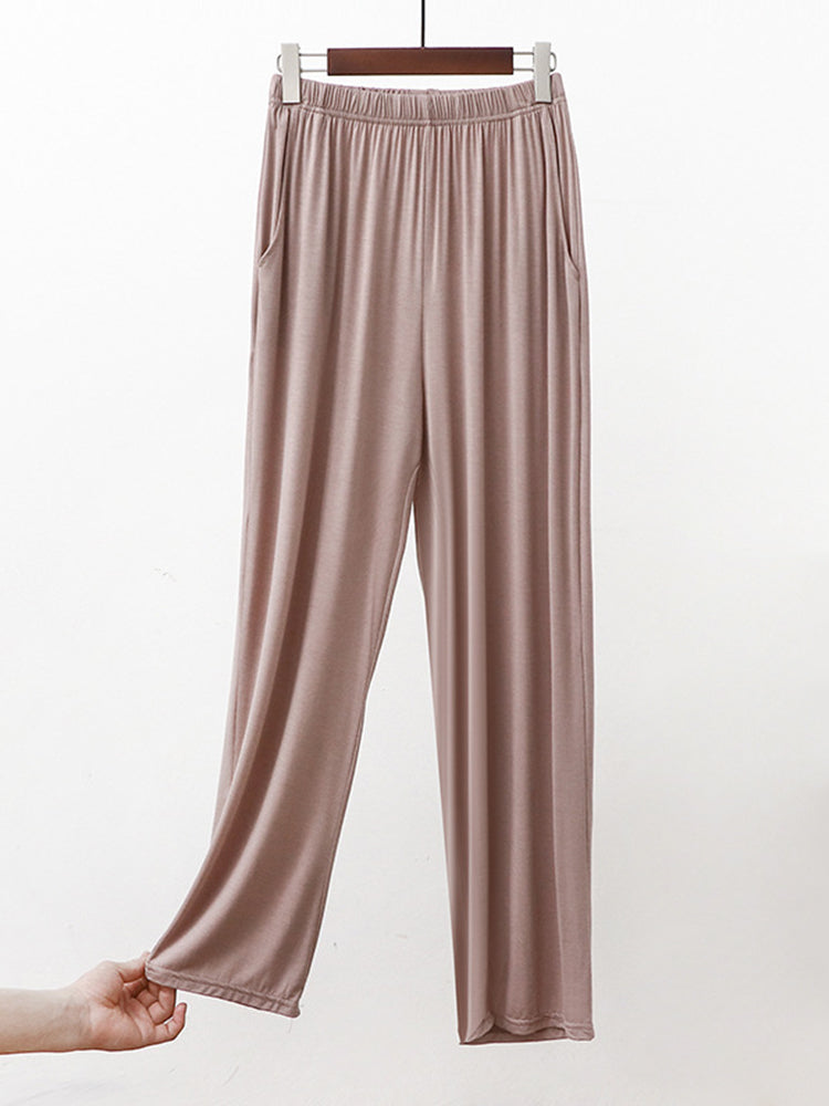 Women Modal Lounge Wide Leg Pants Soft Pajama Bottoms