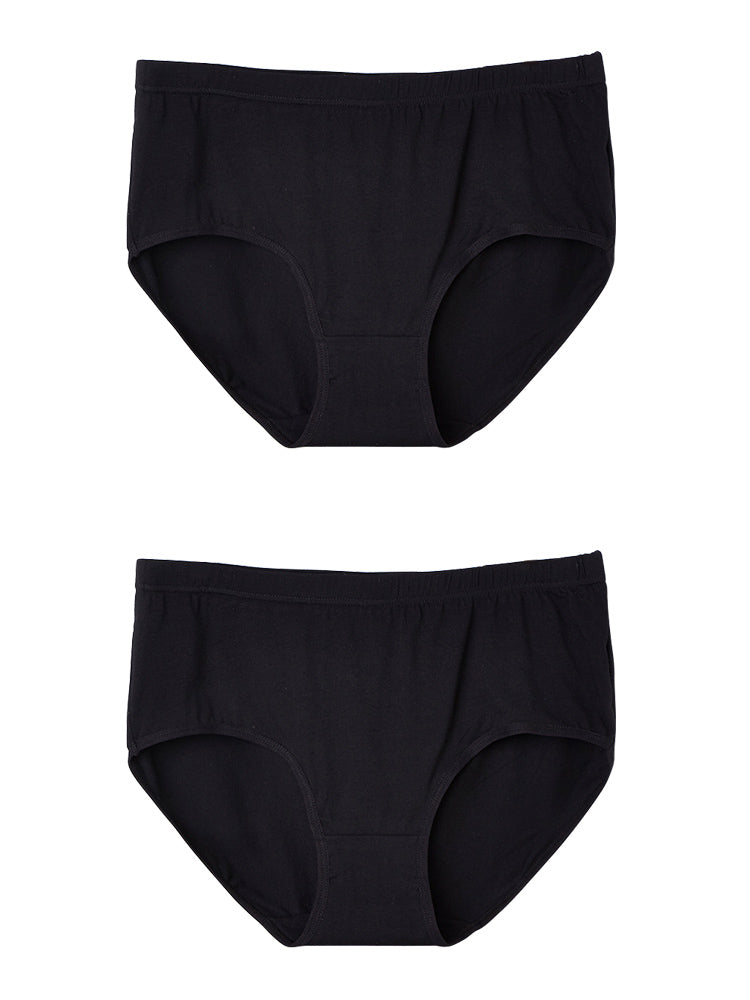 2-Pack Women's Cotton Sheer Elastic Soft Full Coverage Panties