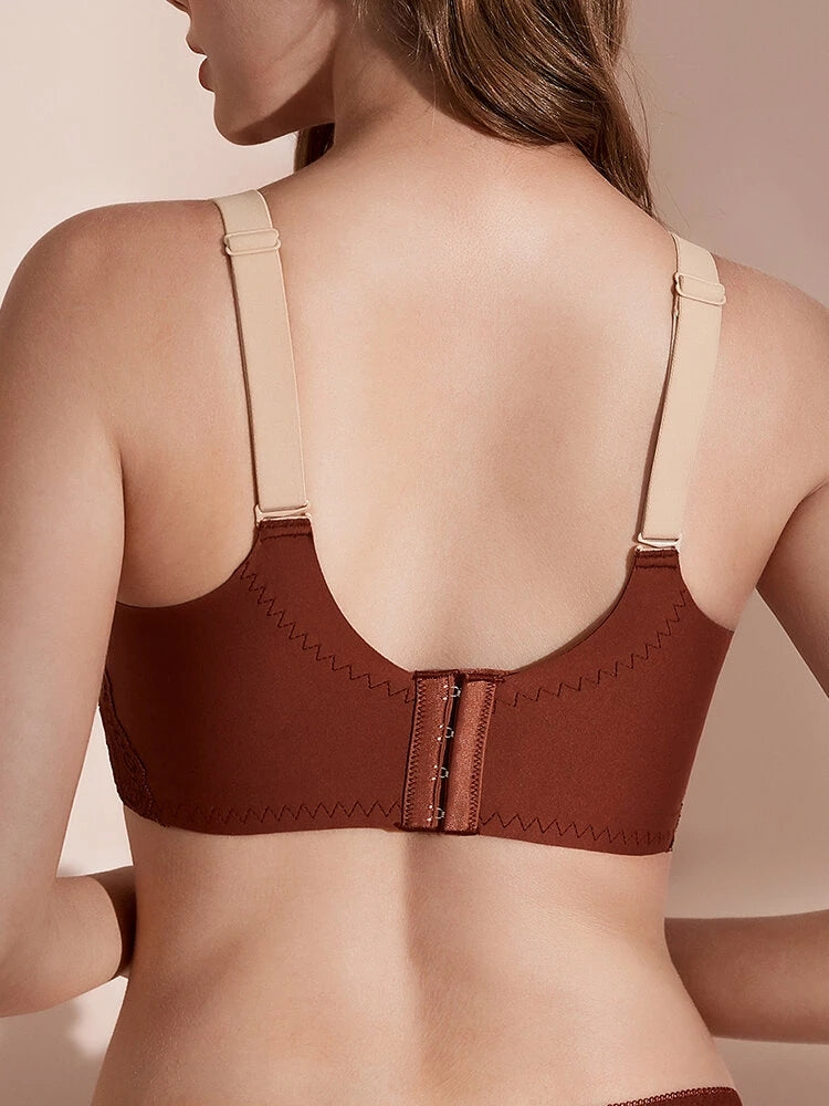 Bowknot Lace Breathable Wireless Lightly Latex Lined Bra